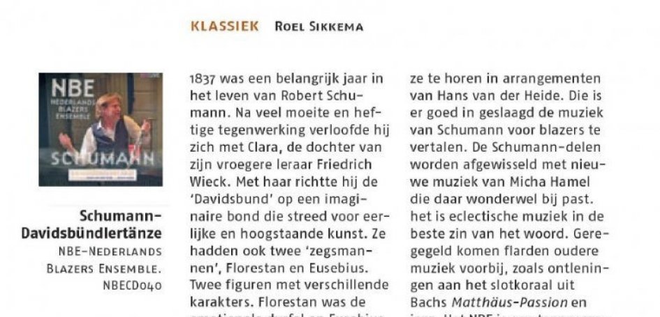 170203_Nederlands Dagblad_recensie CD Schumann Roel Sikkema