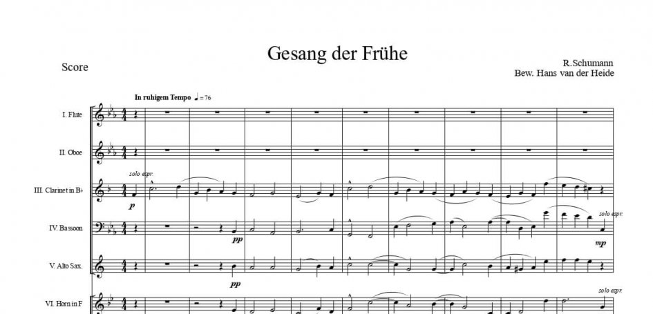 Gesang der Frühe – Robert Schumann – SWE – Preview