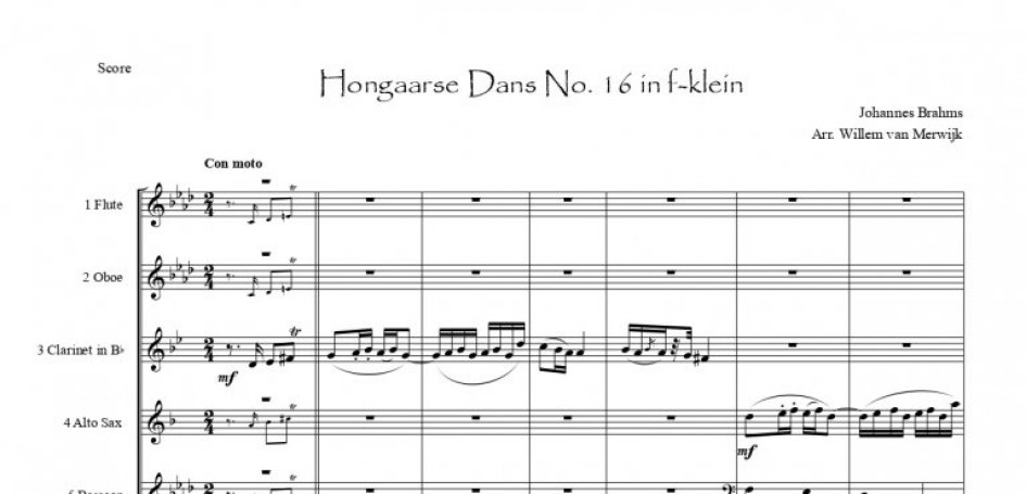 Hungarian Dance No.16 – Johannes Brahms – SWE – Preview page 1