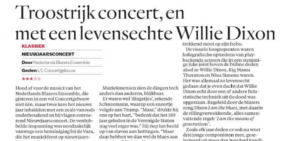 Recensie Troostrijk concert en met een levensechte Willie Dixon_Erik Voermans Het Parool